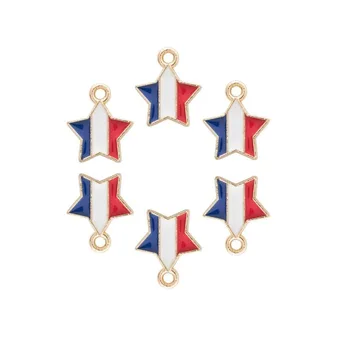 10pcs Národnej Vlajky Smalt Charms Päť-špicaté Hviezdy Prívesky, Šperky, Takže Ručné Remeselné Dropshipping Veľkoobchod