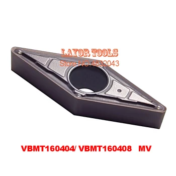 10PCS VBMT160404 MV/ VBMT160408 MV karbidu CNC vložky,CNC sústruhu nástroj,sa vzťahujú na nehrdzavejúcej ocele a spracovanie ocele,SVQBR/SVUBR