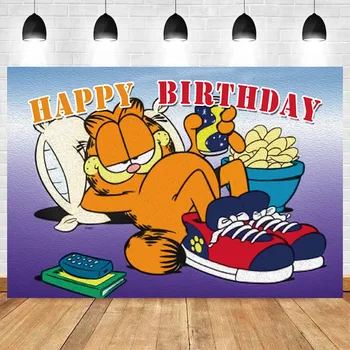 120x80cm Disney Garfield Foto Pozadie Dievčatá Chlapci Deti Happy Birthday Party Dekorácie Vinyl Handričkou Fotografie Zázemia