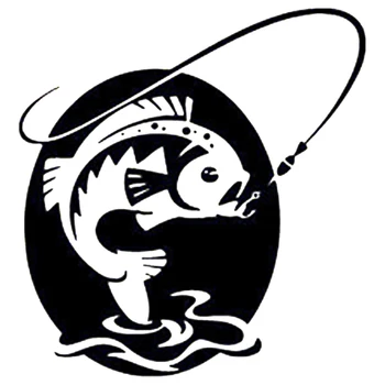 18*17 CM Kola lov Rýb Závislý Na Vlnky Roztomilý Zvierat Ryby Vinyl Auto Zábal Auto Príslušenstvo Dekor Obtlačky