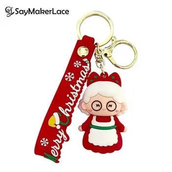 1PCS Santa Keychain Cartoon Claus príveskom Roztomilé Vianoce Keyring Pre Strany, Láskavosť, Vianočné Dekorácie Telefón Batoh, Kabelku Darček