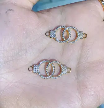 2 ks CZ medi putami na rukách Šperky, Takže pripojiť DIY Pozlátené Medi Príslušenstvo pre náramok, náhrdelník Šperky dg4s