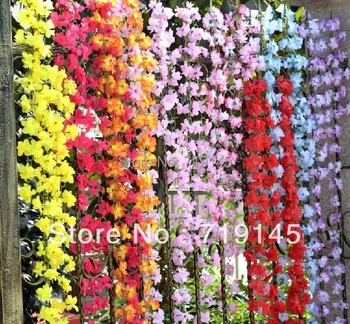 20PCS 2,5 M 6colors k dispozícii umelé Azalea Rhododendron simsii Planch kvet viniča domov záhrada svadobné dekorácie