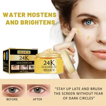 24K Gold Očný Krém Spevňujúce Hydratačné Anti-aging Anti-oxidačné Fade Tmavé Kruhy Očný Krém Očná Maska Očná Masáž TSLM1