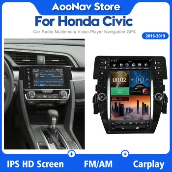 2Din Android GPS Navigácie autorádia Pre Honda Civic 2016 -2019 stereo Multimediálny Prehrávač wirelss carplay hlavu jednotka dotykový Displej
