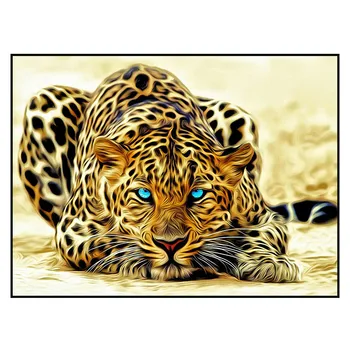 40*30 cm 5D Diy diamond súpravy Maľovanie Leopard Plný Diamond Zvierat Mozaika Darček Diamond Výšivky Domova obrázky hračky