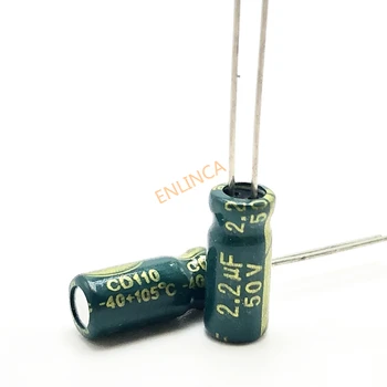 50 2.2 UF 5*11-vysoká frekvencia nízka impedancia hliníkové elektrolytický kondenzátor 2.2 uf 50 20%