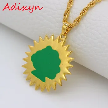 Adixyn Zelený Strom Náhrdelník Prívesok Pre Ženy, Zlatá Farba Šperky Afriky, Stredného Veľkonočné Módne šperky