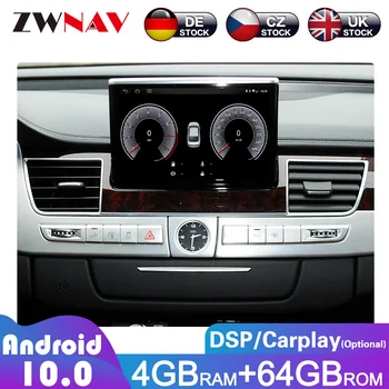 Android 10 Skladací Displej Pre Audi A8 D4 2009 - 2017 Auto Rádio Multimediálny Prehrávač, GPS Navigáciu, Vedúci Jednotky Stereo Carplay 4G SIM