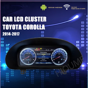 Android 2+32 G Auto LCD združenom Dovybavenie Multimediálnej Digitálny Panel pre Toyota Corolla 2014-2017 Panel Displeja Meradiel