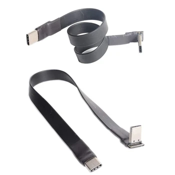AYHF-2 ks USB 3.1 Typ C Typ d Predlžovací Kábel Adaptéra FPC FPV Páse s nástrojmi Ploché USB C Kábel 3A 10Gbps Tienenie, 20 cm & 30Cm