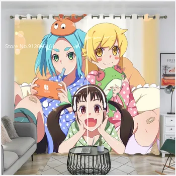 Bakemonogatari Anime Okno Opony Japonskom Anime Dievčatá Okno Závesy Folio/Jeden Kusy Krásne Kawaii Okno Liečba Dekor
