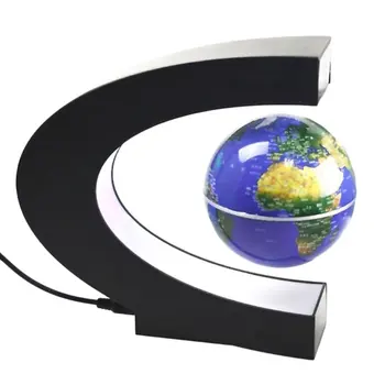 C Tvar LED Mapa Sveta Plávajúce Svete Antigravitačné Magnetive Loptu Svetlo Magnetická Levitácia Svetlo Vianoce, Narodeniny Domáce Dekorácie