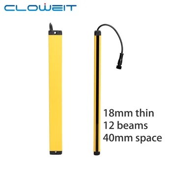 Cloweit 18x35 Bezpečnostné Svetelné Závesy APS18-1240 3m Zisťovanie Vzdialenosti Super Tenký Rošt Ochranu Zariadenia