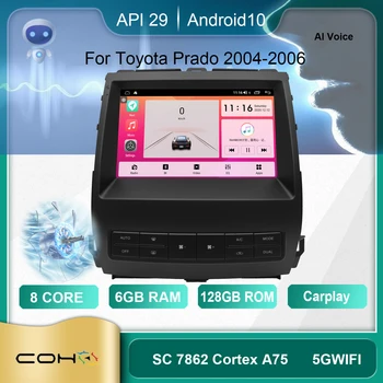 COHO Pre Toyota Prado 2004-2006 Android 10.0 Octa-Core 6+128G Auto Multimediálny Prehrávač Stereo Prijímač, Rádio Chladiaci Ventilátor