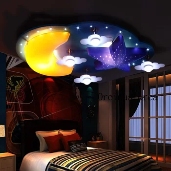 Deti izba lampa dievča spálňa stropné svietidlo tvorivé kreslených Princezná Izba hviezdy, mesiac osobnosti chlapec lampa doprava zadarmo