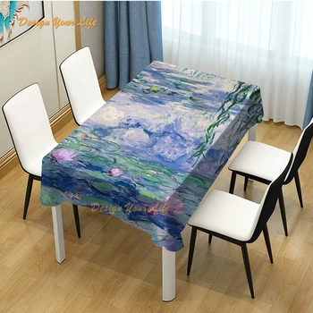 Dizajn Lekná Claude Monet Výtvarné Umenie Domova Strany Jedálenský Stôl Handričkou