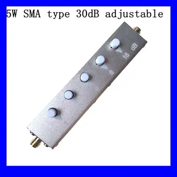 Doprava zadarmo 5W SMA nastaviteľným tlmičom, krok tlmičom, tlačidlo útlm 0-30 db DC-3GHz