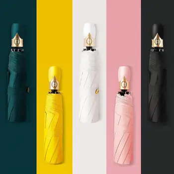 Dáždnik Čistý Automatické Žena Dážď Vysoké Ženy Dáždnik Farba Nepremokavé Dáždnik Vetru parasol Tri-skladanie Kvality
