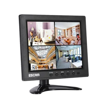 ESCAM 8 Palcový IPS LCD Monitor 4CH 4 Split Pre Bezpečnostné Kamery