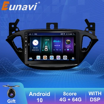 Eunavi Auto 2Din Android10 Auto Rádio Audio Multimédiá Pre Auto Opel Corsa E 2014 2015 2016 GPS Navigácie Auto Stereo 4G WIFI 64 g