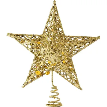 Gold Glitter Vianočný Stromček Vňaťou Star Vianočné Dekorácie pre Domov Xmas Tree Top Navidad Ozdoby Nový Rok Dekor
