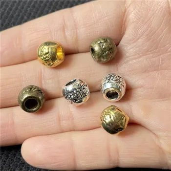JunKang zliatiny 10 mm veľký otvor postaviť dištančné korálky DIY kožené lano náramok, náhrdelník šperky čo konektor pre príslušenstvo