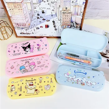 Kawaii Sanrio Papiernictvo Prípade Ahoj Kittys Roztomilé Anime Plastový peračník Úložný Box Študent Ceruzky, Puzdro, Hračky pre Dievčatá Darček