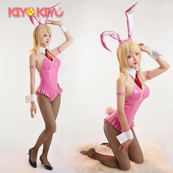 KIYO-KIYO Hra Danganronpa Cosplay Akamatsu Kaede Ružové Kožené Bunny Sexy Dievča Jumpsuit Halloween Kostýmy