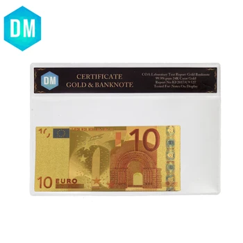 Krásne Darčeky Pre 10pcs/Veľa Európe Zlato, Bankovky 10 Eur Bill Bankoviek v 24K zlatou Fóliou Peniaze Na Zbierku