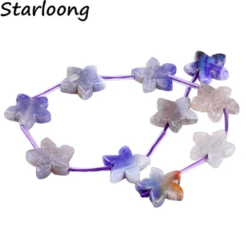 Kvalitný Semi-drahé Multicolor Hviezda Flower Prírodného Kameňa Agata Korálky DIY Šperky Čo Pre Náhrdelník Šperky Remeslá
