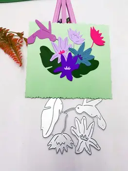 Kvet zdobené pohľadnice späť DIY Papercutting Domov Album Výroby Nástroj Razba Oceľ Materiál Zápisník Pohľadnicu