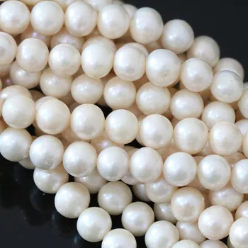 Kúzlo módne prírodná biela sladkovodné perly cca kolo 7-8mm hot predaj ženy nosenie náhrdelníku náramok voľné korálky 15inch B1325