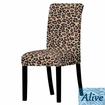 Leopard Stoličky Kryt Univerzálna Veľkosť Elastická Stretch Stoličky Kryt Sedadla Poťahy Pre Jedáleň Hotel Banquet Domova