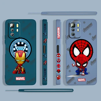 Marvel Spiderman Hrdina Cartoon Pre Xiao Redmi Poznámka 11 11S 10 10 9 9S 9T 8 8T 7 5 Pro 4G 5G Kvapaliny Vľavo Lano Telefón Prípade Fundas