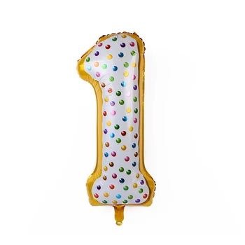 Narodeninová párty dekorácie hliníkové digitálne balón hélium ovocie, zmrzlina prstencového riad 32 palcov