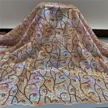 Nigérijský Čipky Textílie 2022 Vysoko Kvalitnej Čipky francúzsky 3D Sequin Čipky Textílie Afriky Tylu Čipky Textílie Na Svadby PS937