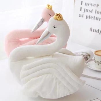 Nové Módne Swan plyšové Bábätko Koruny Swan Spanie Vankúš detskej Izby, Dekorácie Deti Zvierat Bábiky, Plyšové Hračky Bábiky peluche