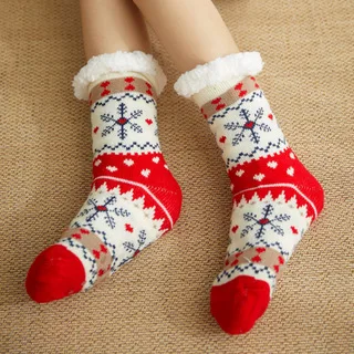 Podlahy Ponožky Santa Claus Žien Cashmere Domov Spať Ponožky Koberec Ponožky Nohu Kryt Anti-sklzu Snehu Mop Topánky A Ponožky
