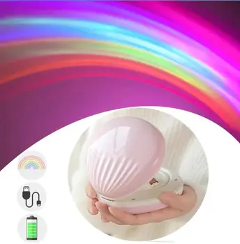 Rainbow Projekčnej Led Strany Žiariace Dekorácie Nočné Svetlo 360° Rotácia Farebné Lampy Projektora Fotografie Selfie Atmosféru