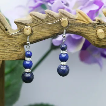 Retro štýl, Tmavo Modrá Prírodný kameň Lapis lazuli lasurite korálky Náušnice pre ženy, dievčatá, dámy darčeky, šperky robiť dizajn
