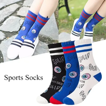 Roztomilý Vtipné Ženy Pohodlné Thight Športové Ponožka Bavlna Pruhované Ponožky Buľvy Vzor