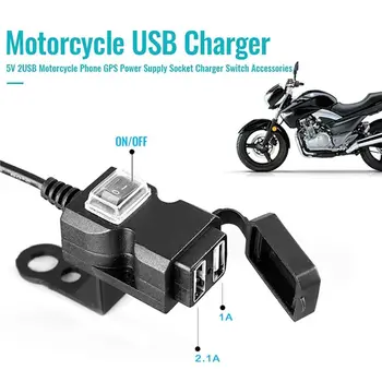 Rýchle Nabíjanie 5V/2A Dual USB Port Napájanie Motorke Napájací Adaptér Riadidlá Nabíjačku na Motocykel, USB Nabíjačky