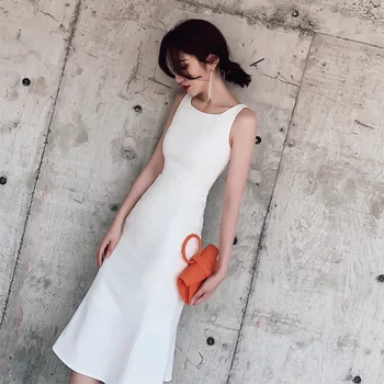 Slim Tesné Oblečenie Temperament Strany Elegantné Biele Malé Šaty, Sukne Spoločenské Večerné Šaty