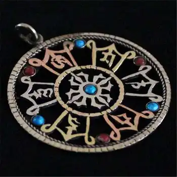 TBP418 Tibetskej Mantry Amulet Kolo Prívesky OM Kríž Dordže OM MANI PAD MI HUM