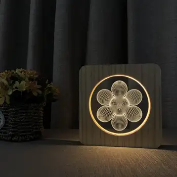 Trojrozmerný Model Drop Shipping Osobné 3D Nočné Svetlo USB Drevený Základ Akryl Lampy, Kreatívny Darček Pre Deti