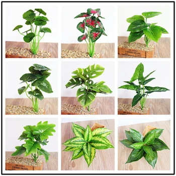 Umelé Rastliny Simulácia Faux Hodváb Listy Korytnačka Leaf DIY Stenu Príslušenstvo Plastové Rastliny Moderných Domov Záhradné Dekorácie