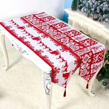 Vianočné Kuchyne, Bytové Doplnky Polyester Elk Vytlačené Tabuľky Vlajka Vianočný Stôl Runner Dekorácie