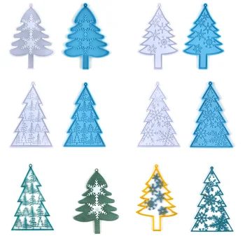 Vianočné Prívesok Silikónové Formy DIY Epoxidové Plesne Snowflake Vianočný Stromček Výpis Domova Živice Remeslá