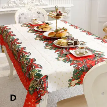 Vianočný Stôl Kryt Obdĺžnik Tlač Obrus pre Reštaurácia, Domáce Dekorácie Dropshipping